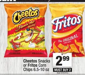 Super King Markets Cheetos Snacks or Fritos Corn Chips offer