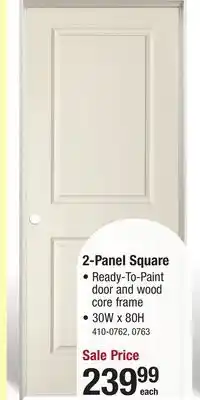 Menards Mastercraft 30W x 80H Primed 2-Panel Square Interior Door System - Right Inswing offer