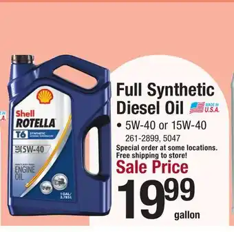 Menards Shell Rotella T6 Full Synthetic 15W-40 Diesel Motor Oil - 1 Gallon offer