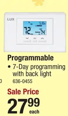 Menards LUX Programmable Thermostat offer