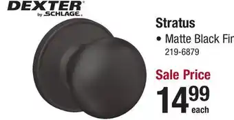 Menards Dexter by Schlage Stratus Passage Door Knob - Matte Black Finish offer