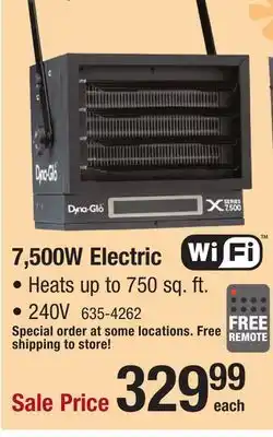 Menards Dyna-Glo APEX 7,500W 240V Wi-Fi Forced Air Electric Garage Heater offer