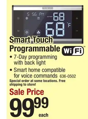 Menards Black & Decker Smart Touch Key Tri-Color Thermostat offer