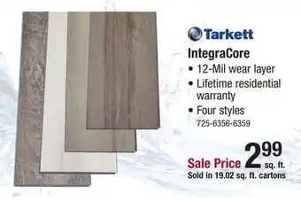 Menards Tarkett IntegraCore Park Elm 7 x 48 Floating Luxury Vinyl Plank Flooring (19.02 sq.ft/ctn) offer