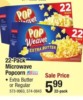 Menards Pop Weaver Extra Butter Microwave Popcorn - 22 pk offer