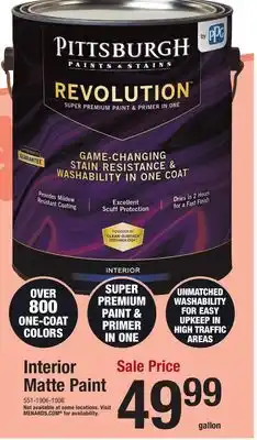 Menards Pittsburgh Paints & Stains Revolution Interior Matte Babys Breath Paint & Primer - 1 gal offer