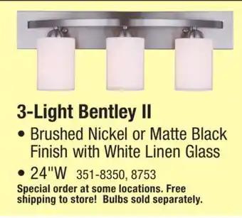 Menards Patriot Lighting Bentley II Brushed Nickel 3-Light Vanity Light offer