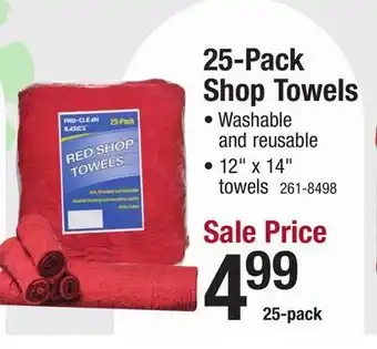 Menards Pro Clean Basics Red Shop Towels - 25 Pack offer