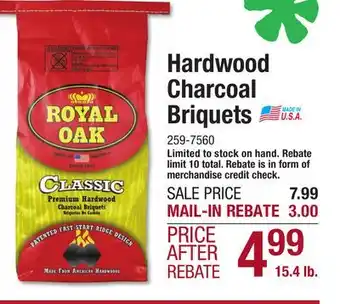 Menards Royal Oak Classic Premium Hardwood Charcoal Briquets -15.4 LB offer