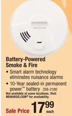 Menards Universal Security Smoke and Fire Alarm offer