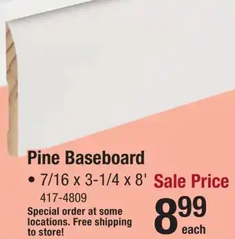 Menards Mastercraft 7/16 x 3-1/4 x 8' Primed FJ Pine Ranch Base Moulding 713 offer