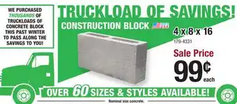 Menards 4 x 8 x 16 Regular Construction Block offer
