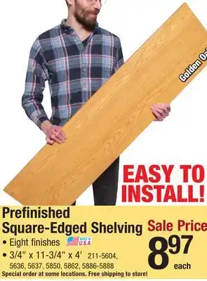 Menards Dakota 3/4 x 11-3/4W x 4'L Charcoal Prefinished Square Edge Shelf offer
