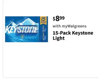 Walgreens 15-Pack Keystone Light offer