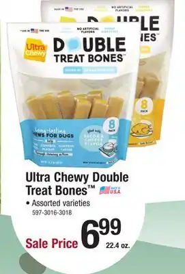 Menards Ultra Chewy Bacon & Cheese Double Treat Bones Dental Dog Treats - 8 Pack offer