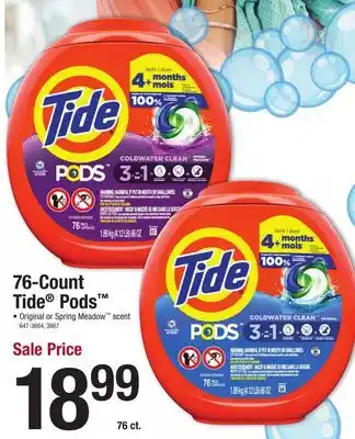 Menards Tide Pods Coldwater Clean Spring Meadow Laundry Detergent - 76 Count offer