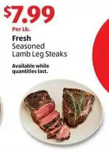 Aldi Fresh Seasoned Lamb Leg Steaks offer