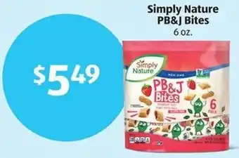Aldi Simply Nature PB&J Bites 6 oz. offer