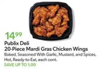 Publix Publix Deli 20-Piece Mardi Gras Chicken Wings offer