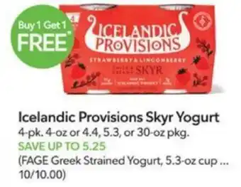 Publix Icelandic Provisions Skyr Yogurt offer