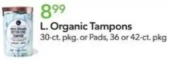 Publix L. Organic Tampons offer