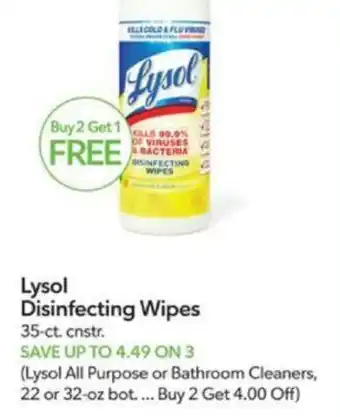 Publix Lysol Disinfecting Wipes offer