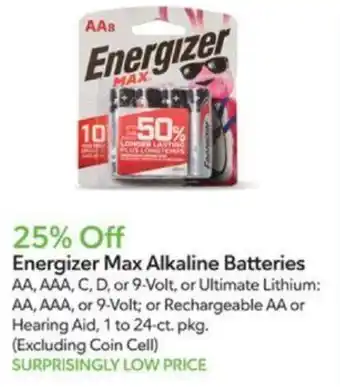 Publix Energizer Max Alkaline Batteries offer