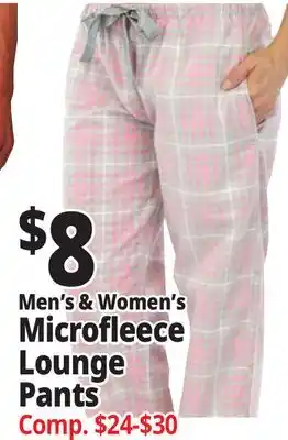 Ocean State Job Lot Men's & Women's Microfleece Lounge Pants offer