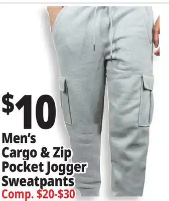Ocean State Job Lot Men's Cargo & Zip Pocket Jogger Sweatpants offer