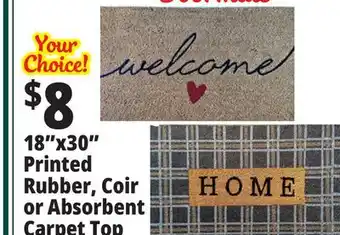 Ocean State Job Lot 18x30 Printed Rubber, Coir or Absorbent Carpet Top offer