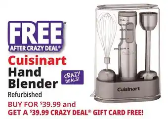 Ocean State Job Lot Cuisinart Immersion Hand Blender with Storage Case (Factory Refurbished) offer