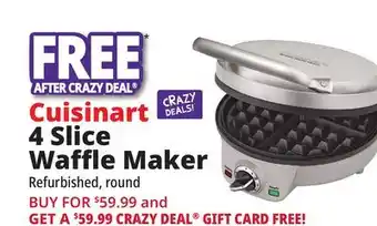 Ocean State Job Lot Cuisinart 4 Slice Waffle Maker offer