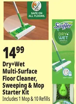 Ocean State Job Lot Swiffer Sweeper 2-in-1 Dry & Wet Multi-Surface Floor Cleaner Starter Kit, 11-piece offer