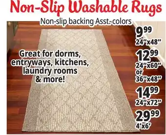 Ocean State Job Lot Non-Slip Washable Rugs offer