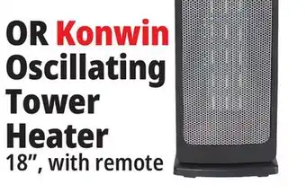 Ocean State Job Lot Konwin 18 Oscillating Ceramic Tower Heater offer