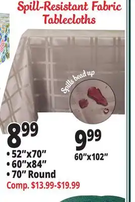 Ocean State Job Lot Spill-Resistant Fabric Tablecloths offer