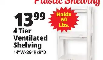 Ocean State Job Lot 4 Tier Ventilated Shelving offer
