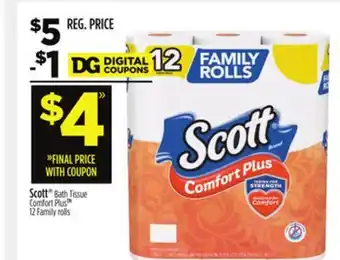 Dollar General Scott Bath Tissue Comfort Plus offer