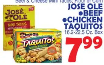 Bravo Supermarkets JOSE OLE BEEF, CHICKEN TAQUITOS offer