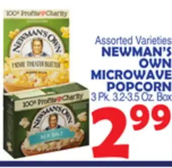 Bravo Supermarkets NEWMAN'S OWN MICROWAVE POPCORN offer