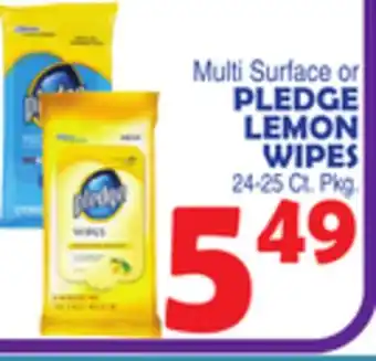 Bravo Supermarkets PLEDGE LEMON WIPES offer