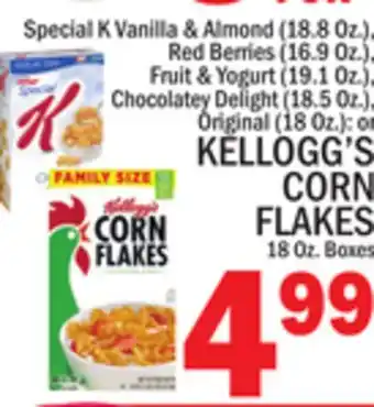 C Town KELLOGG'S CORN FLAKES 18 Oz. Boxes offer