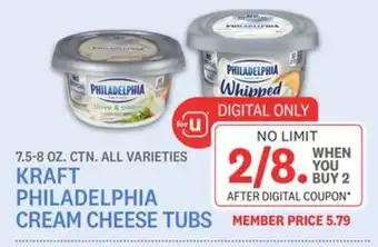 Kings Food Markets KRAFT PHILADELPHIA CREAM CHEESE TUBS offer