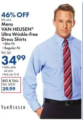 Boscov's Mens VAN HEUSEN Ultra Wrinkle-Free Dress Shirts offer