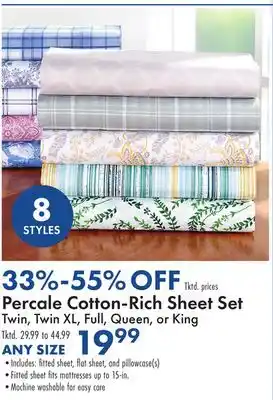 Boscov's Percale Cotton-Rich Sheet Set offer