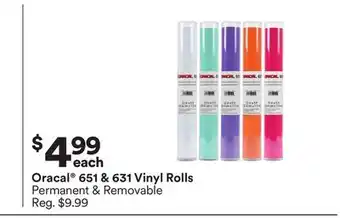 Michaels Oracal 651 & 631 Vinyl rolls offer