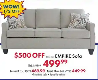 Boscov's EMPIRE Sofa offer