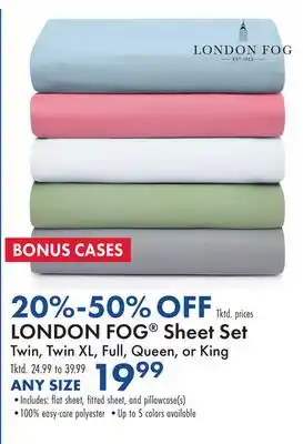 Boscov's LONDON FOG Sheet Set offer