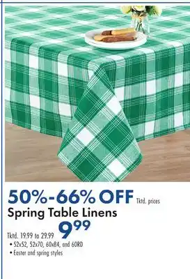 Boscov's Spring Table Linens offer