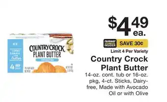 Fairway Store Market Country Crock Plant Butter offer
